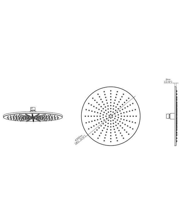 DutchLine - Grip Regendouche 300 – Mat zwart