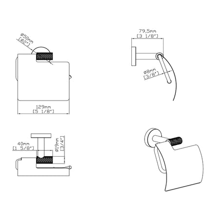 DutchLine - Grip Toilethouder Met Klep – Chroom