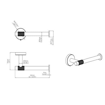 DutchLine - Grip Toiletrolhouder – Geborsteld staal