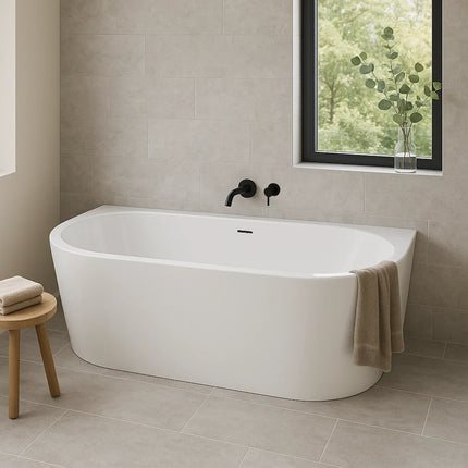 DutchLine Half-vrijstaand Ligbad - Glans Wit - 1800x800x580