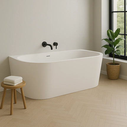 DutchLine Half-vrijstaand Ligbad - Mat Wit - 1700x750x600