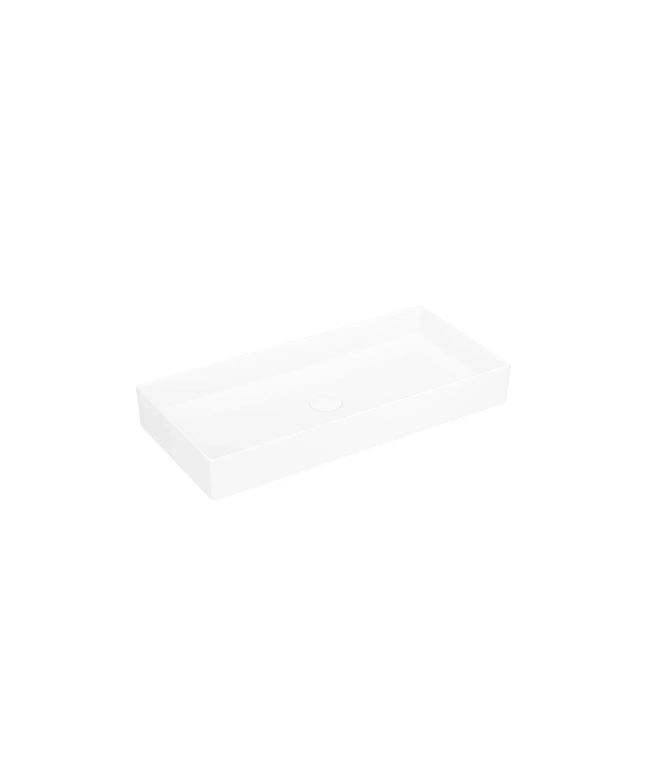 DutchLine - Keramische Waskom Rechthoekig - Wit - 755x350x100mm