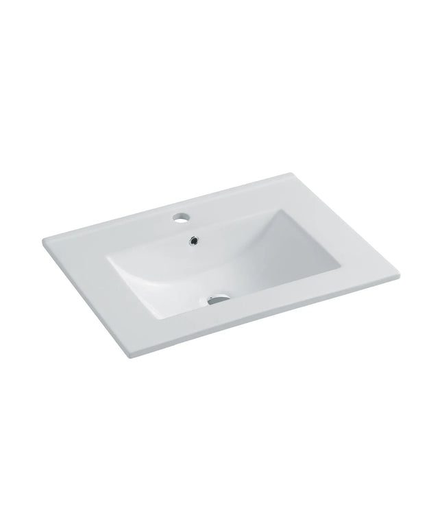 DutchLine - Keramische Wastafel ECO 60CM - Glans wit - 1 Kraangat