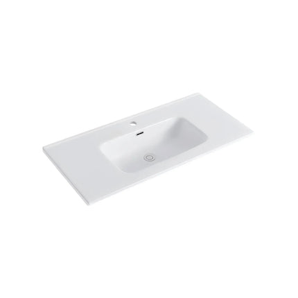 DutchLine - Keramische Wastafel OVI 100CM - Glans wit - 1 Kraangat