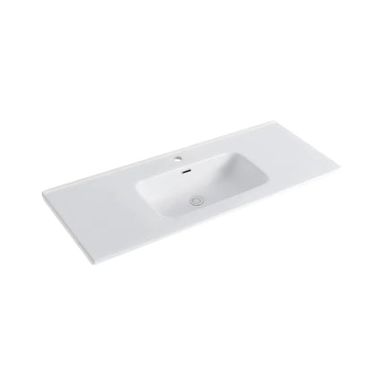DutchLine - Keramische Wastafel OVI 120CM - Glans wit - 1 Kraangat