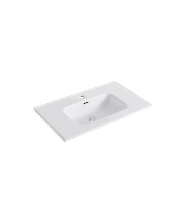 DutchLine - Keramische Wastafel OVI 80CM - Glans wit - 1 Kraangat
