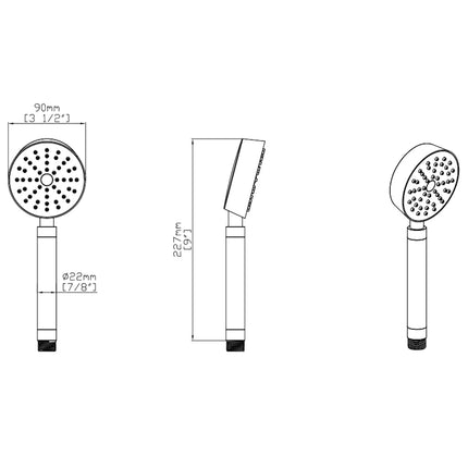 DutchLine - Luxe Handdouche - 90mm – Geborsteld messing Goud