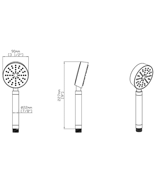DutchLine - Luxe Handdouche - 90mm – Mat zwart