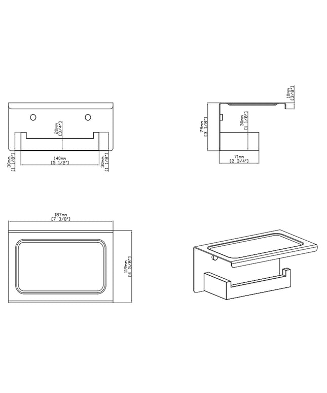DutchLine - Phone Toiletrolhouder – Chroom