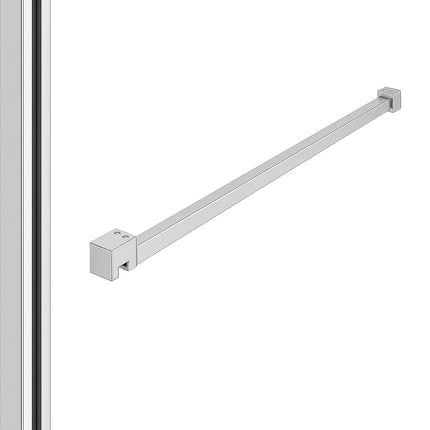 DutchLine - Profielset voor Slim Glasplaten - Muurprofiel 200cm - Stabilisatiestang 120cm – Chroom
