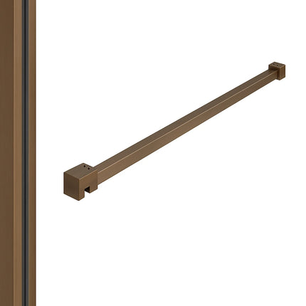 DutchLine - Profielset voor Slim Glasplaten - Muurprofiel 200cm - Stabilisatiestang 120cm – Geborsteld koper