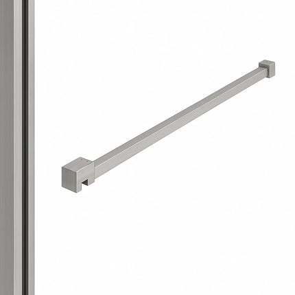 DutchLine - Profielset voor Slim Glasplaten - Muurprofiel 200cm - Stabilisatiestang 120cm – Geborsteld staal