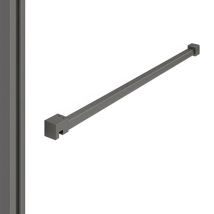DutchLine - Profielset voor Slim Glasplaten - Muurprofiel 200cm - Stabilisatiestang 120cm – Gunmetal