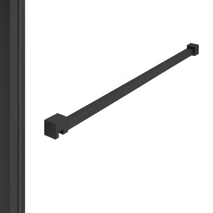 DutchLine - Profielset voor Slim Glasplaten - Muurprofiel 200cm - Stabilisatiestang 120cm – Mat zwart