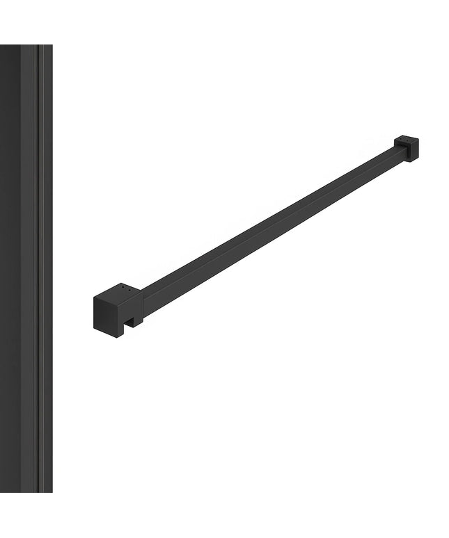 DutchLine - Profielset voor Slim Glasplaten - Muurprofiel 200cm - Stabilisatiestang 120cm – Mat zwart