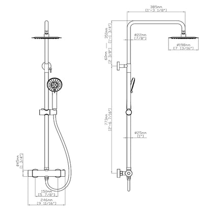 DutchLine - Thermostatische Doucheset P-200 - Chroom