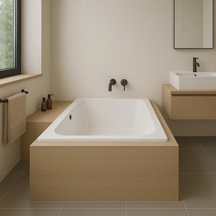 DutchLine - Drop RD – Inbouw Ligbad – Glans Wit – 1700x750x450