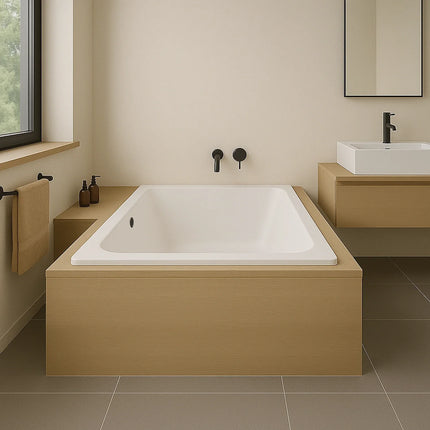 DutchLine - Drop RD - Inbouw Ligbad - Mat Wit - 1700x750x450