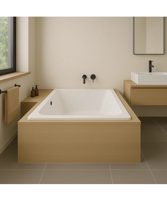 DutchLine - Drop RD - Inbouw Ligbad - Mat Wit - 1700x750x450
