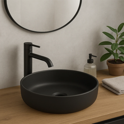 DutchLine - Round Waskom - Mat Zwart