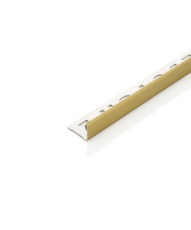 DutchLine - RVS Tegelprofiel - 11x2700mm - Geborsteld Messing Goud