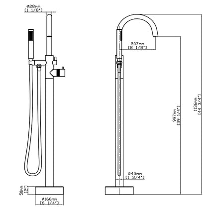 DutchLine Thermostatische Badkraan Chroom S-Grip