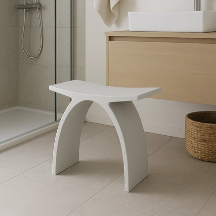 DutchLine - Solid.Surface Badkamer Kruk - Mat Wit