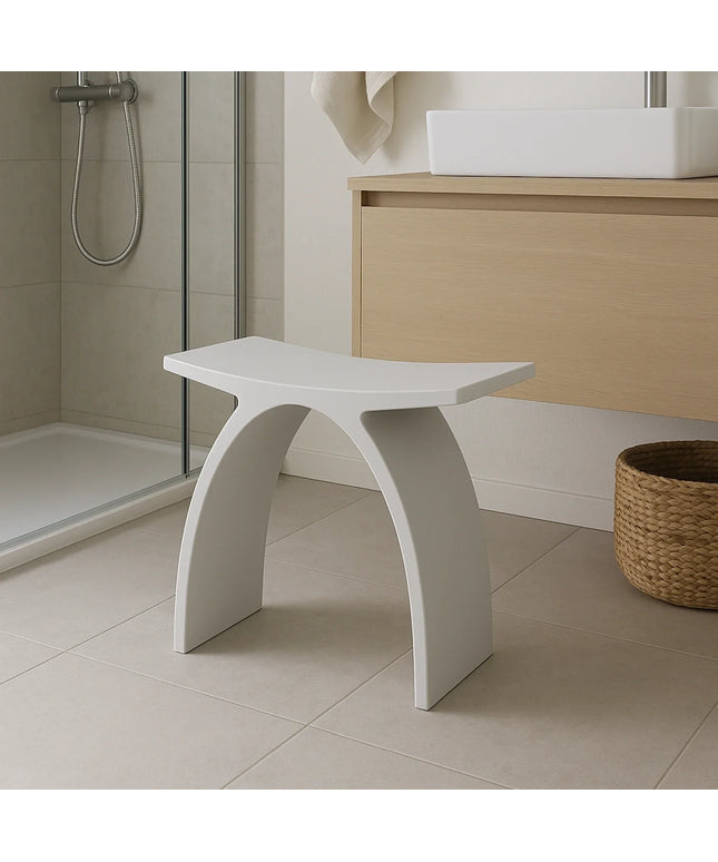 DutchLine - Solid.Surface Badkamer Kruk - Mat Wit