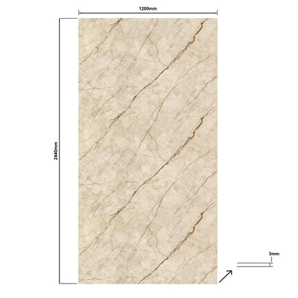 DutchLine - SPC Wandpaneel - Bolzono Beige Marmer Glans