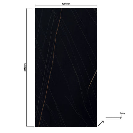 DutchLine - SPC Wandpaneel - Falcon Black Gold Glans