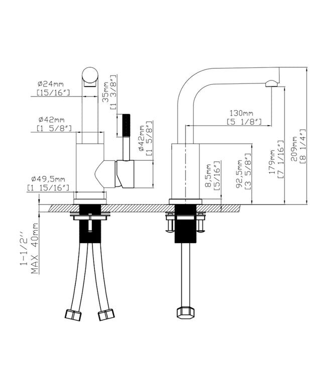 DutchLine - Square S-Grip Wastafelkraan – Mat zwart