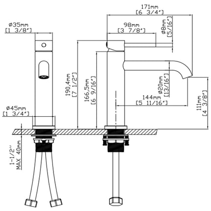 DutchLine - Thin Coldstart Wastafelkraan – Chroom
