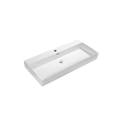 DutchLine - Tight Wastafel 100 - Glans Wit - 1 Kraangat