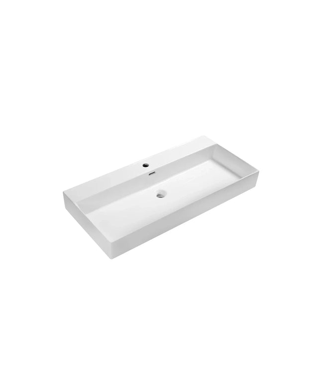 DutchLine - Tight Wastafel 100 - Glans Wit - 1 Kraangat