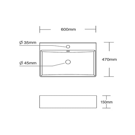 DutchLine - Tight Wastafel 60 - Mat Zwart - 1 Kraangat