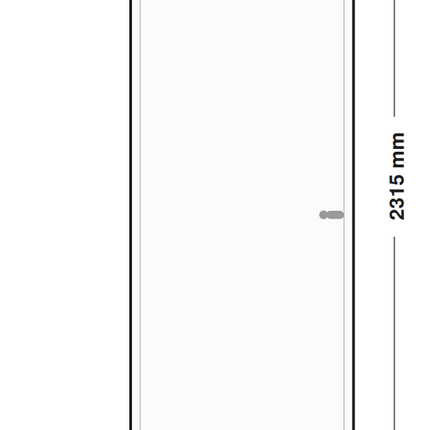 DutchLine Volpaneeldeur (massief MDF) - lijntekening 63 x 231,5 cm (zonder tekst)