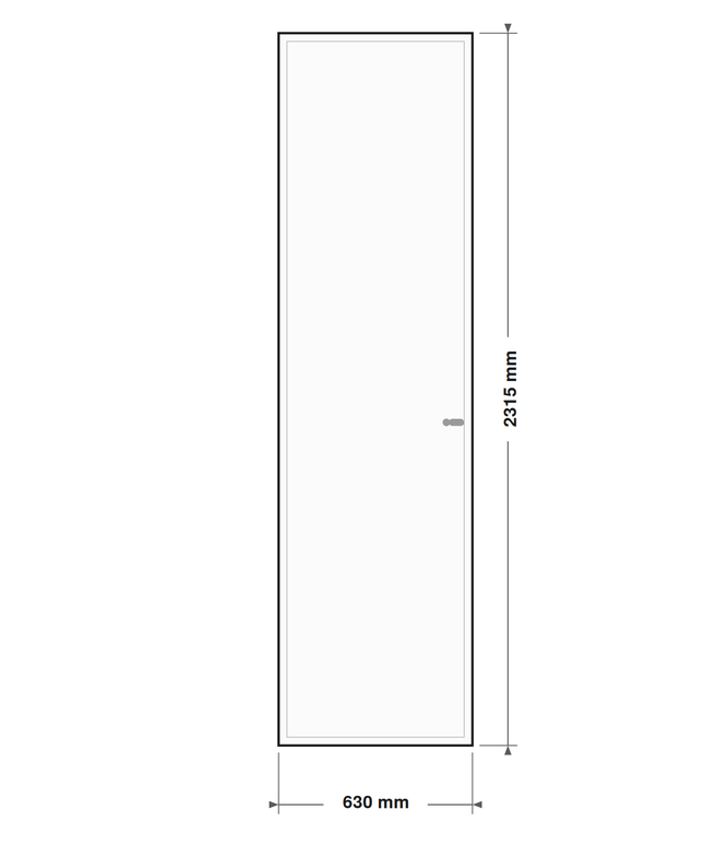 DutchLine Volpaneeldeur (massief MDF) - lijntekening 63 x 231,5 cm (zonder tekst)