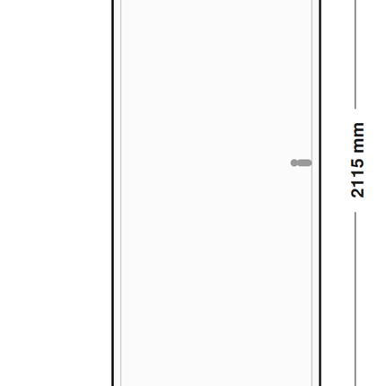 DutchLine Volpaneeldeur (massief MDF) - lijntekening 68 x 211,5 cm (zonder tekst)