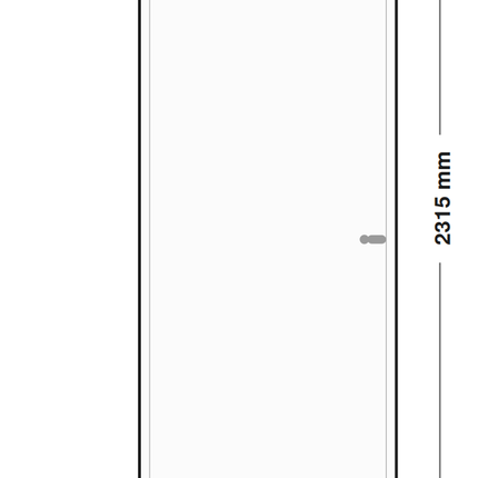DutchLine Volpaneeldeur (massief MDF) - lijntekening 68 x 231,5 cm (zonder tekst)