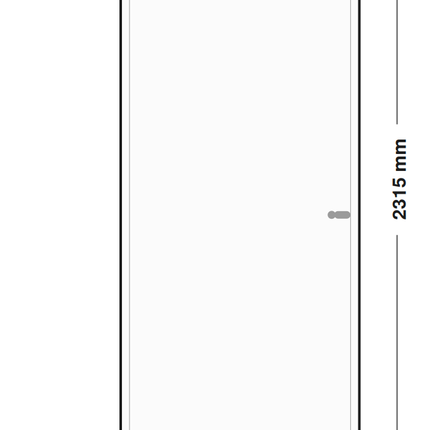 DutchLine Volpaneeldeur (massief MDF) - lijntekening 73 x 231,5 cm (zonder tekst)