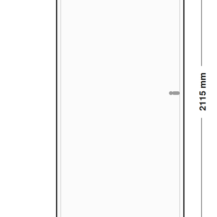DutchLine Volpaneeldeur (massief MDF) - lijntekening 83 x 211,5 cm (zonder tekst)