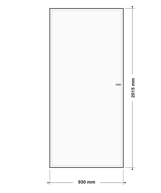 DutchLine Volpaneeldeur (massief MDF) - lijntekening 93 x 201,5 cm (zonder tekst)