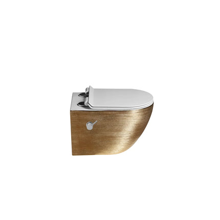 DutchLine - Wandcloset - Geborsteld Goud - Luccio Rimless - Met bidet-functie