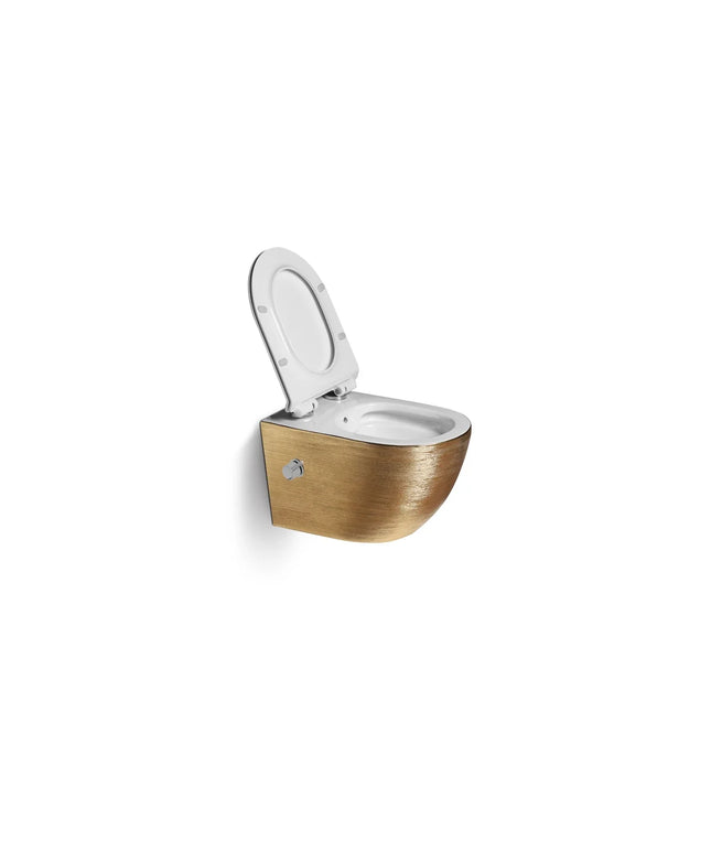 DutchLine - Wandcloset - Geborsteld Goud - Luccio Rimless - Met bidet-functie
