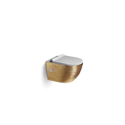 DutchLine - Wandcloset - Geborsteld Goud - Luccio Rimless - Met bidet-functie