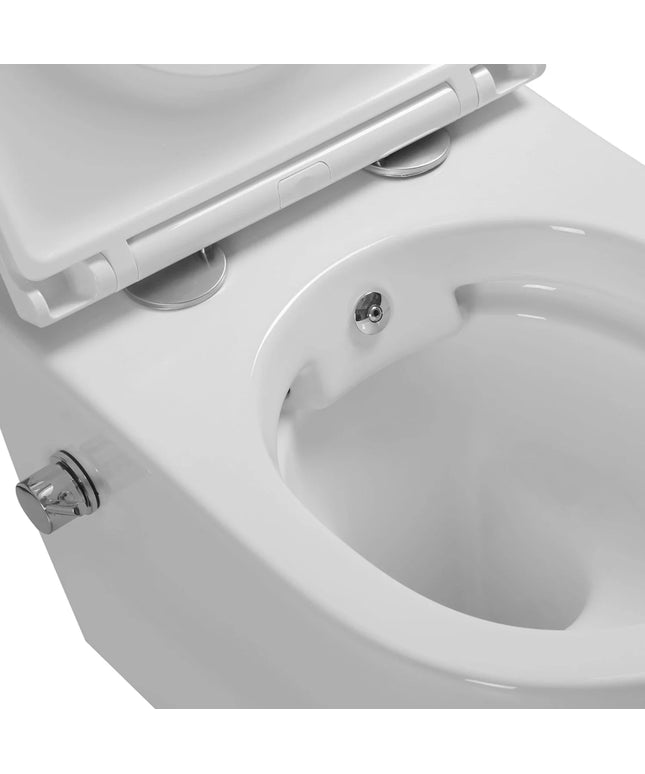 DutchLine - Wandcloset - Glans Wit - Luccio Rimless Ondiep Met Bidetkraan-functie