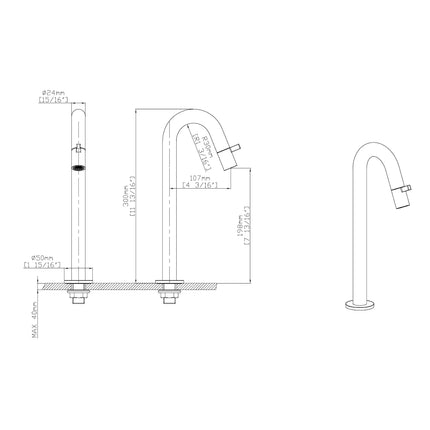 DutchLine - Round XL Fonteinkraan 300mm – Geborsteld messing Goud