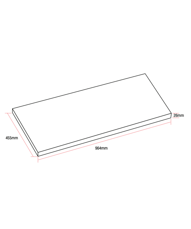 ALONI Wastafelblad MDF – 96 cm – Mat Grijs