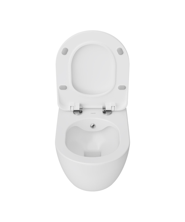 Creavit Rimoff hangtoilet / ophang WC met RVS sproeier (bidet) – mat wit – enkel koud water