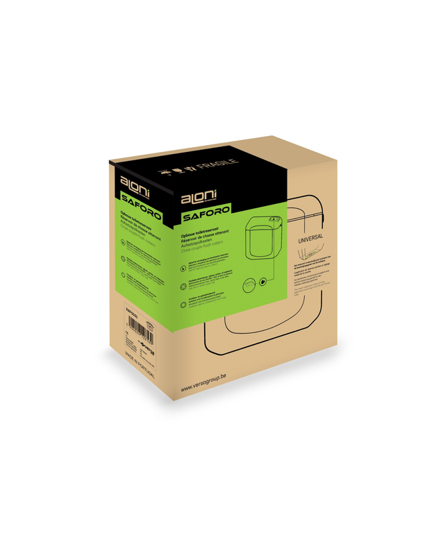 Tanque para inodoro Aloni Saforo – doble descarga 3/6 L – ahorro de agua – plástico – blanco brillante